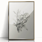 Vintage Botanical Flower Art Print – Black and White Floral Wall Art