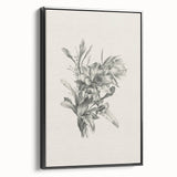 Vintage Botanical Flower Art Print – Black and White Floral Wall Art