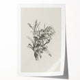 Vintage Botanical Flower Art Print – Black and White Floral Wall Art