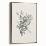 Vintage Botanical Flower Art Print – Black and White Floral Wall Art