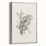Vintage Botanical Flower Art Print – Black and White Floral Wall Art