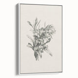 Vintage Botanical Flower Art Print – Black and White Floral Wall Art