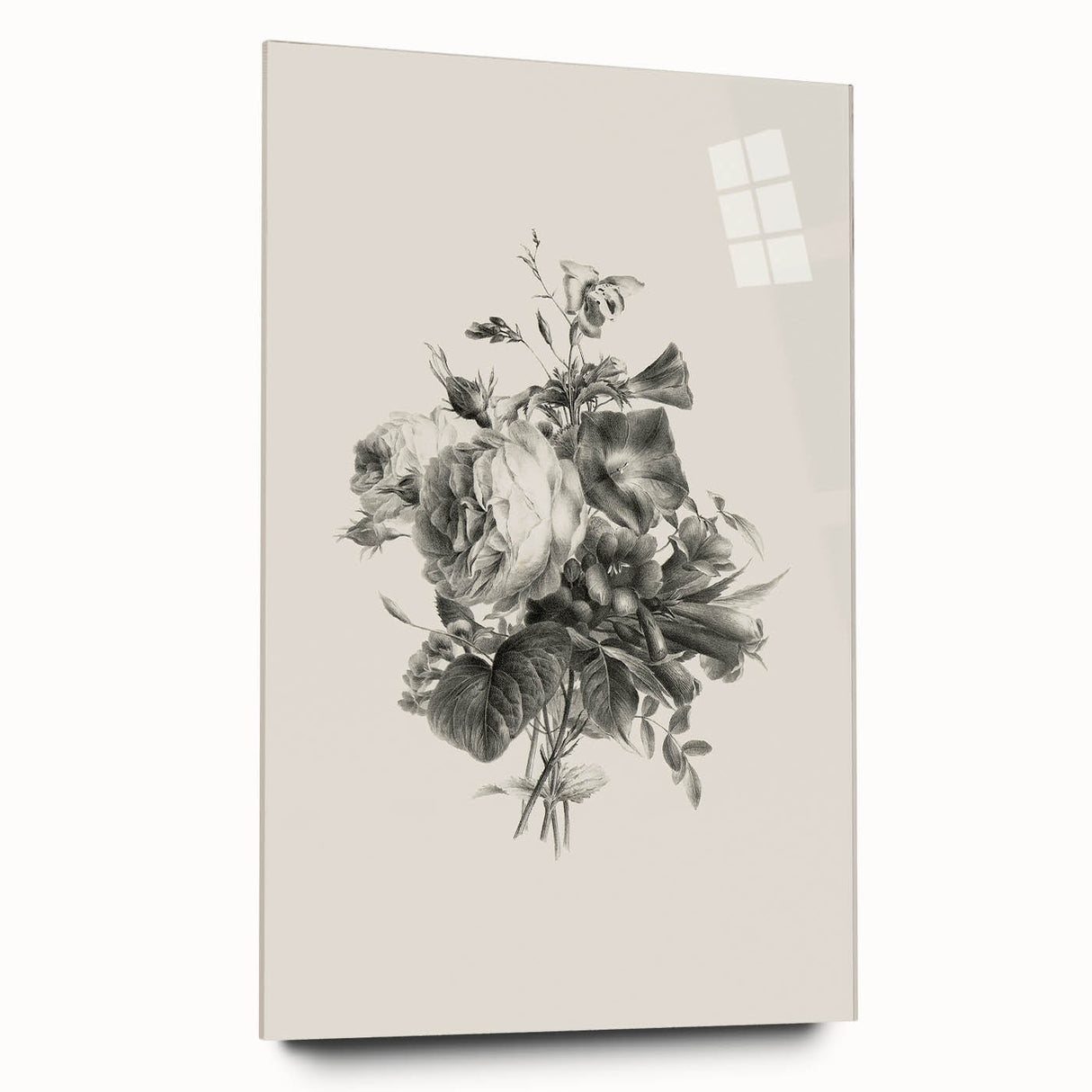 Vintage Botanical Floral Art Print – Black and White Floral Wall Art