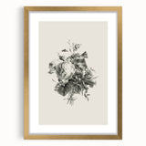 Vintage Botanical Floral Art Print – Black and White Floral Wall Art