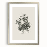 Vintage Botanical Floral Art Print – Black and White Floral Wall Art
