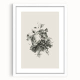 Vintage Botanical Floral Art Print – Black and White Floral Wall Art