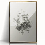 Vintage Botanical Floral Art Print – Black and White Floral Wall Art