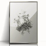 Vintage Botanical Floral Art Print – Black and White Floral Wall Art