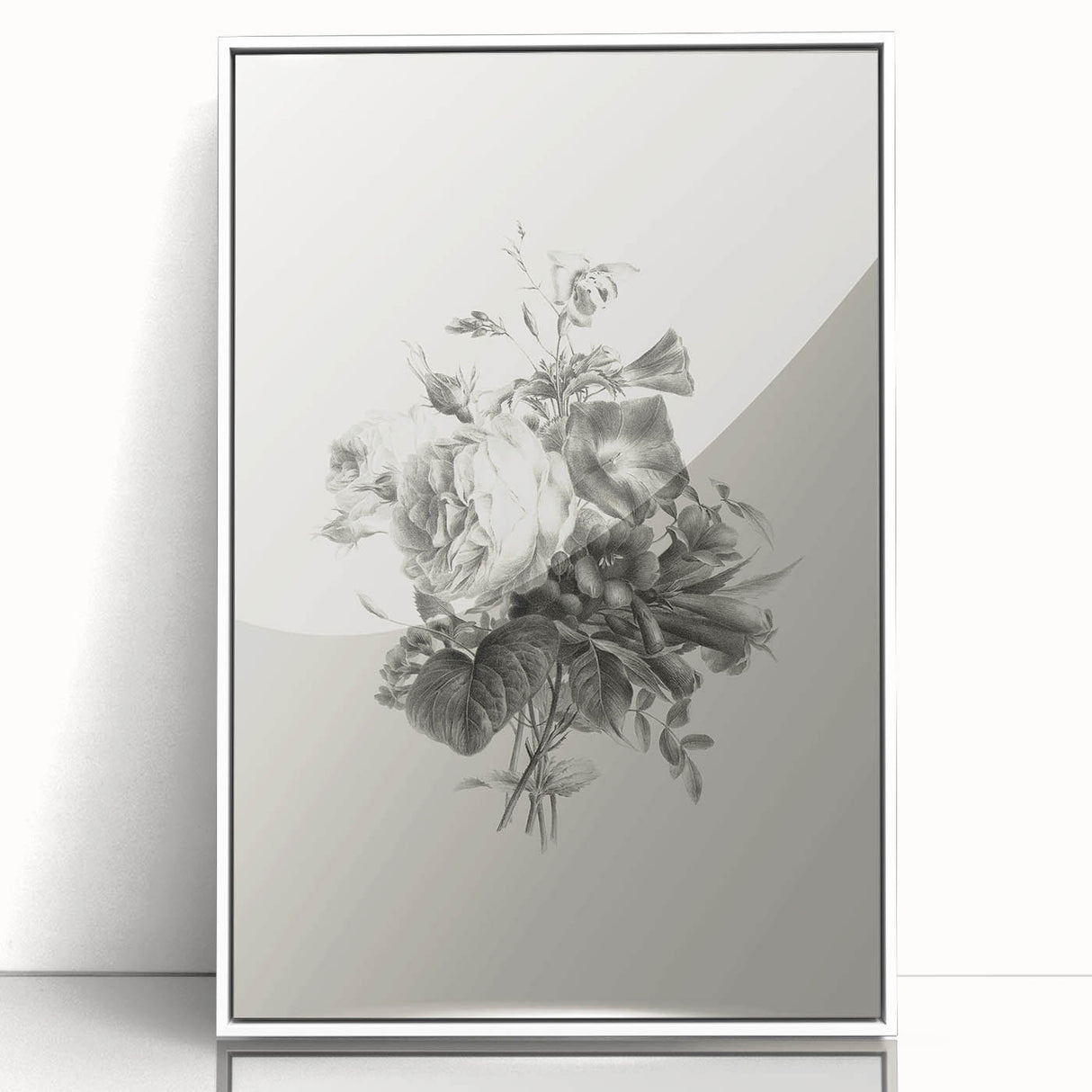 Vintage Botanical Floral Art Print – Black and White Floral Wall Art