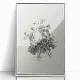 Vintage Botanical Floral Art Print – Black and White Floral Wall Art