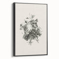 Vintage Botanical Floral Art Print – Black and White Floral Wall Art
