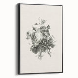 Vintage Botanical Floral Art Print – Black and White Floral Wall Art