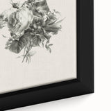 Vintage Botanical Floral Art Print – Black and White Floral Wall Art