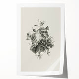 Vintage Botanical Floral Art Print – Black and White Floral Wall Art