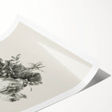 Vintage Botanical Floral Art Print – Black and White Floral Wall Art