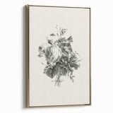 Vintage Botanical Floral Art Print – Black and White Floral Wall Art