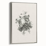 Vintage Botanical Floral Art Print – Black and White Floral Wall Art