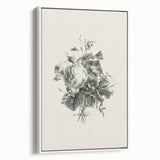 Vintage Botanical Floral Art Print – Black and White Floral Wall Art