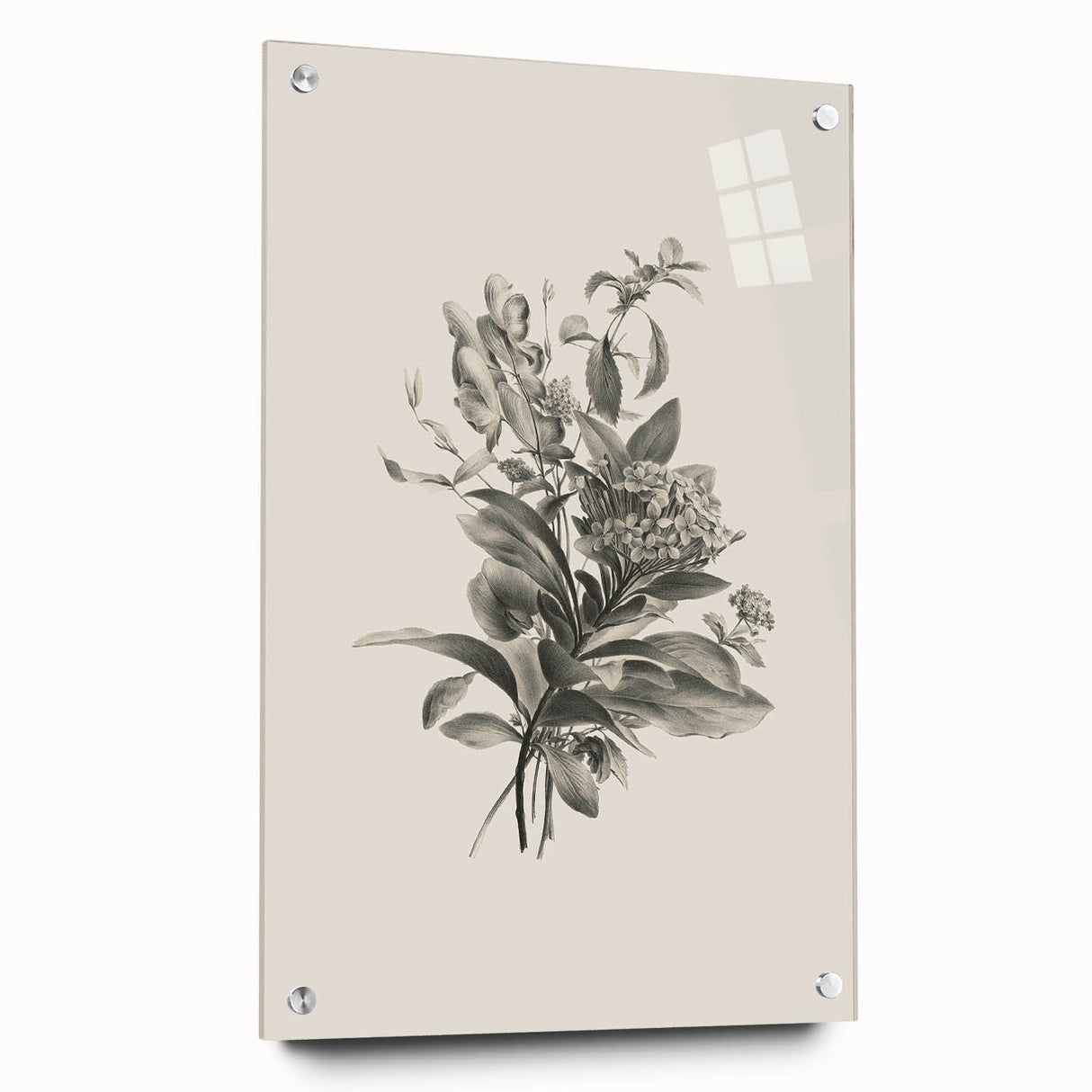 Vintage Botanical Flower Art Print – Black and White Floral Wall Art