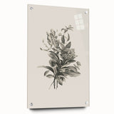 Vintage Botanical Flower Art Print – Black and White Floral Wall Art