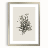 Vintage Botanical Flower Art Print – Black and White Floral Wall Art