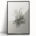 Vintage Botanical Flower Art Print – Black and White Floral Wall Art
