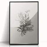 Vintage Botanical Flower Art Print – Black and White Floral Wall Art