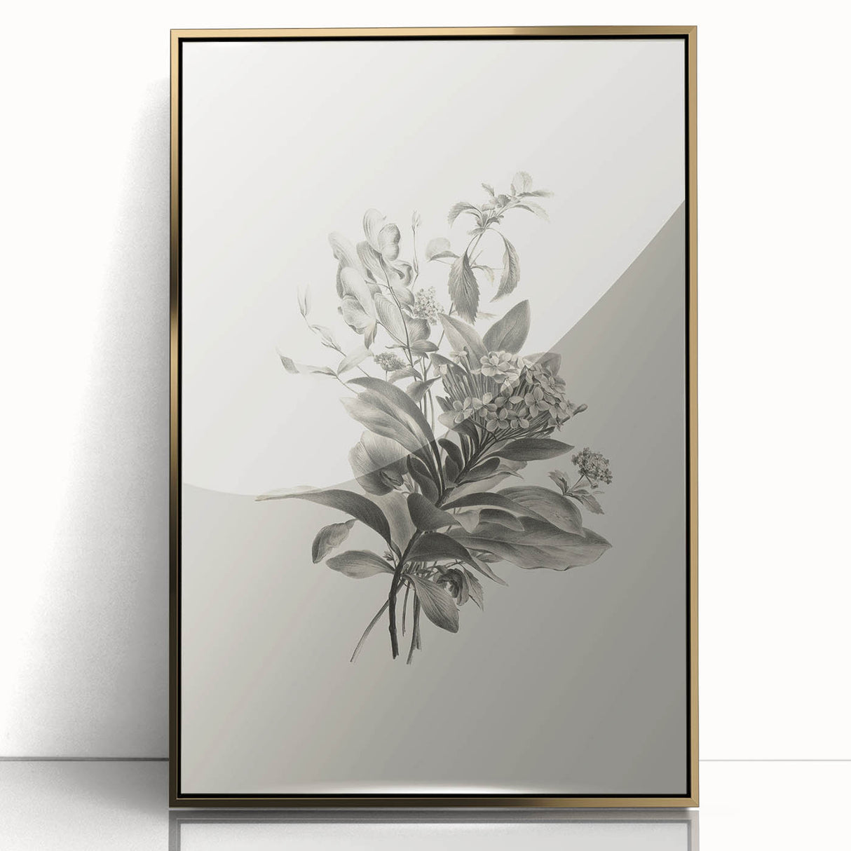Vintage Botanical Flower Art Print – Black and White Floral Wall Art