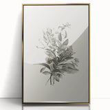 Vintage Botanical Flower Art Print – Black and White Floral Wall Art