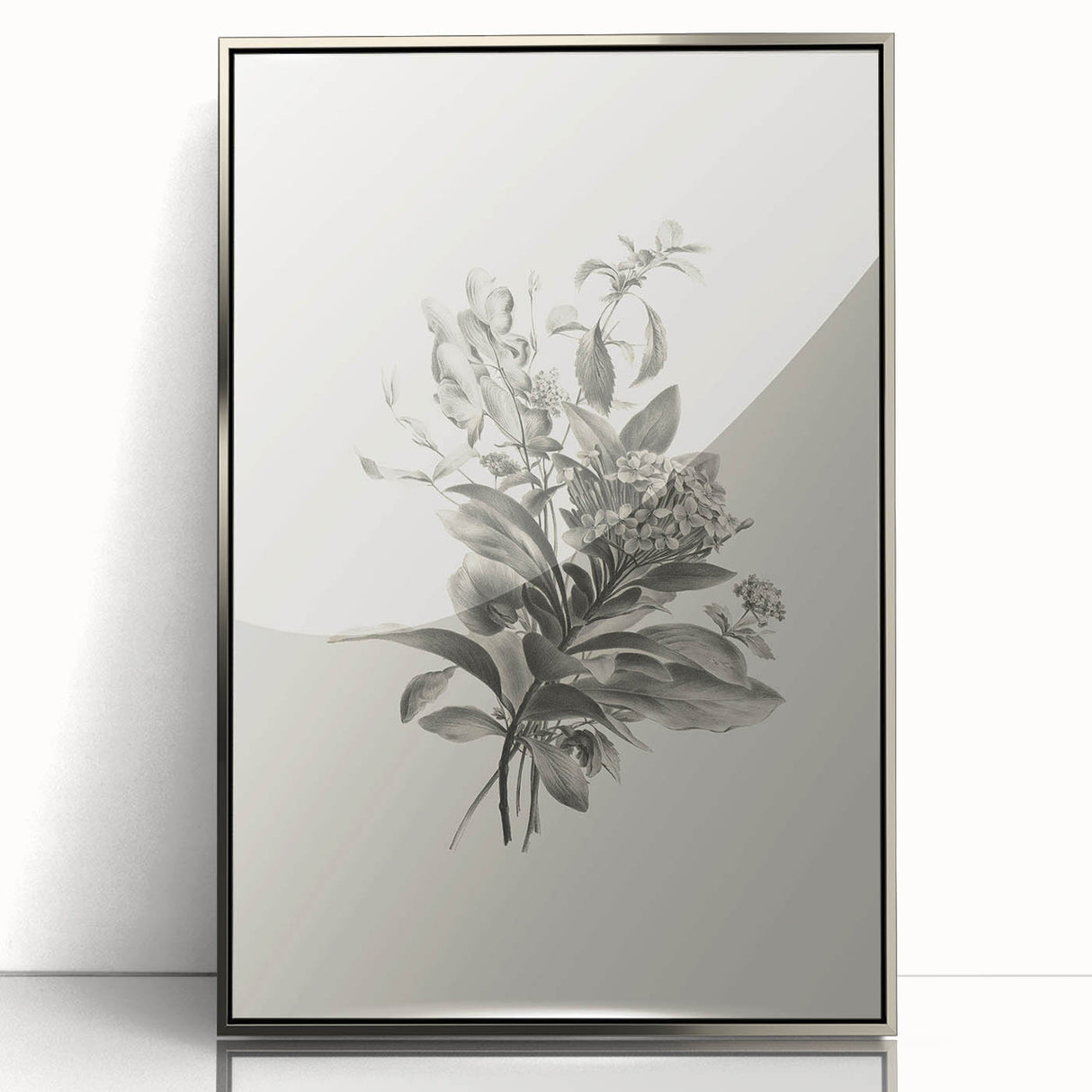 Vintage Botanical Flower Art Print – Black and White Floral Wall Art
