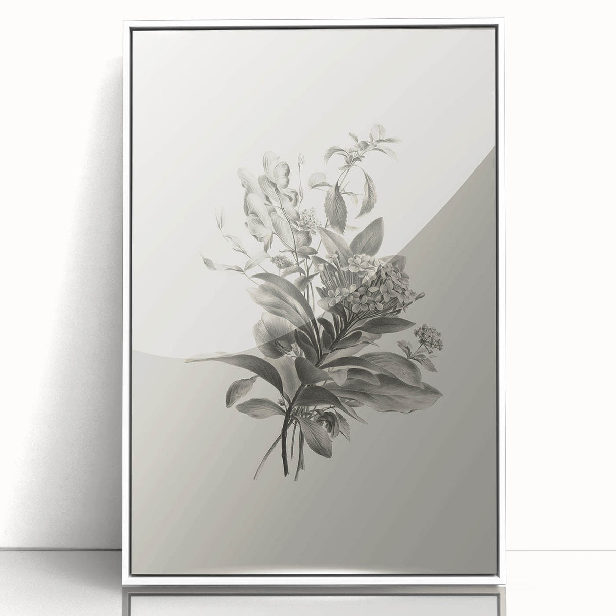Vintage Botanical Flower Art Print – Black and White Floral Wall Art