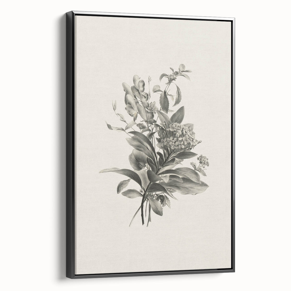 Vintage Botanical Flower Art Print – Black and White Floral Wall Art