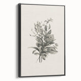 Vintage Botanical Flower Art Print – Black and White Floral Wall Art