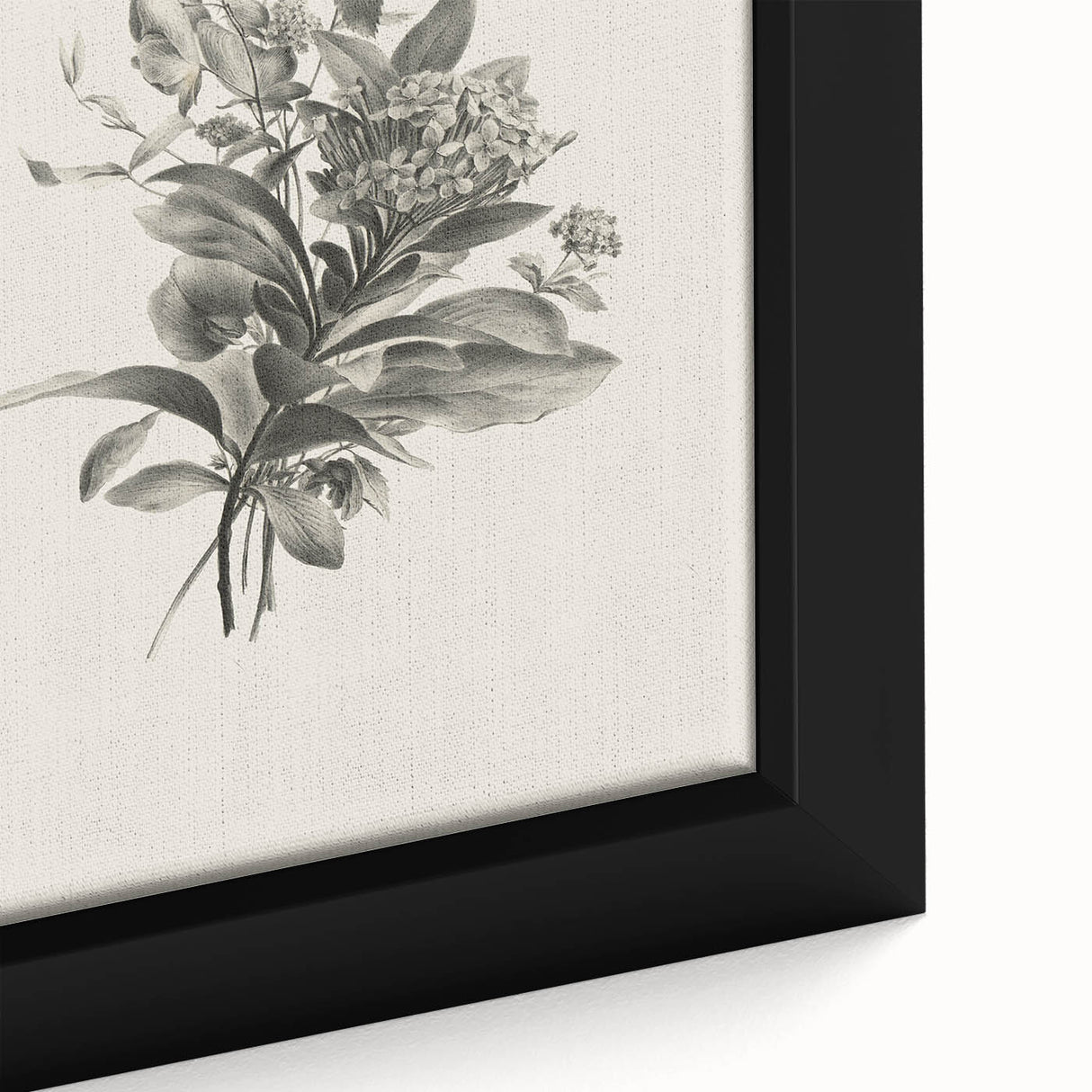 Vintage Botanical Flower Art Print – Black and White Floral Wall Art