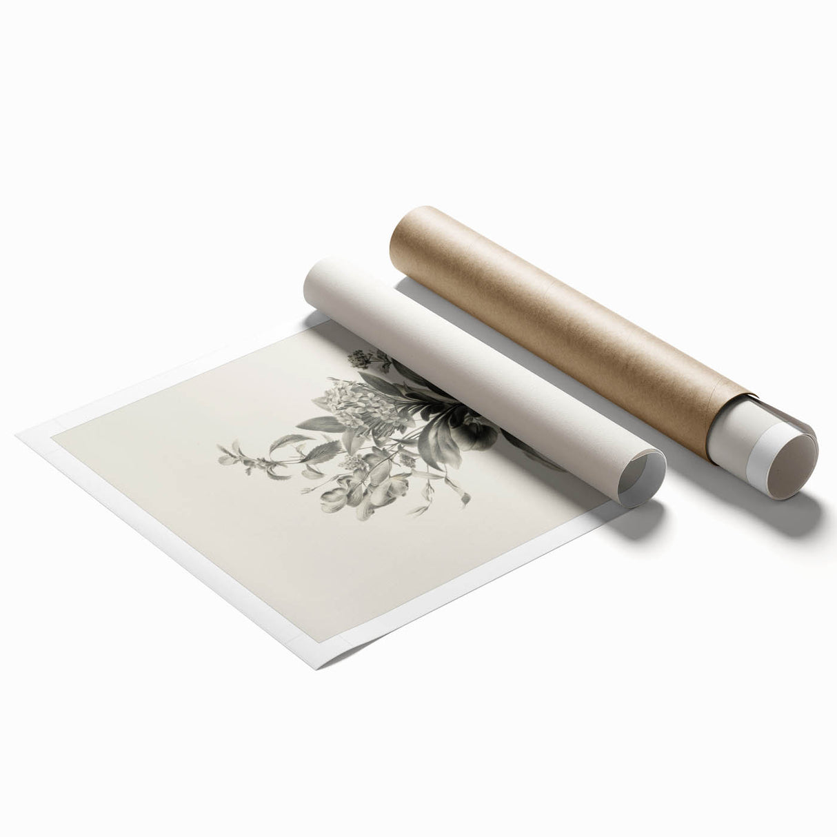 Vintage Botanical Flower Art Print – Black and White Floral Wall Art