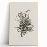 Vintage Botanical Flower Art Print – Black and White Floral Wall Art