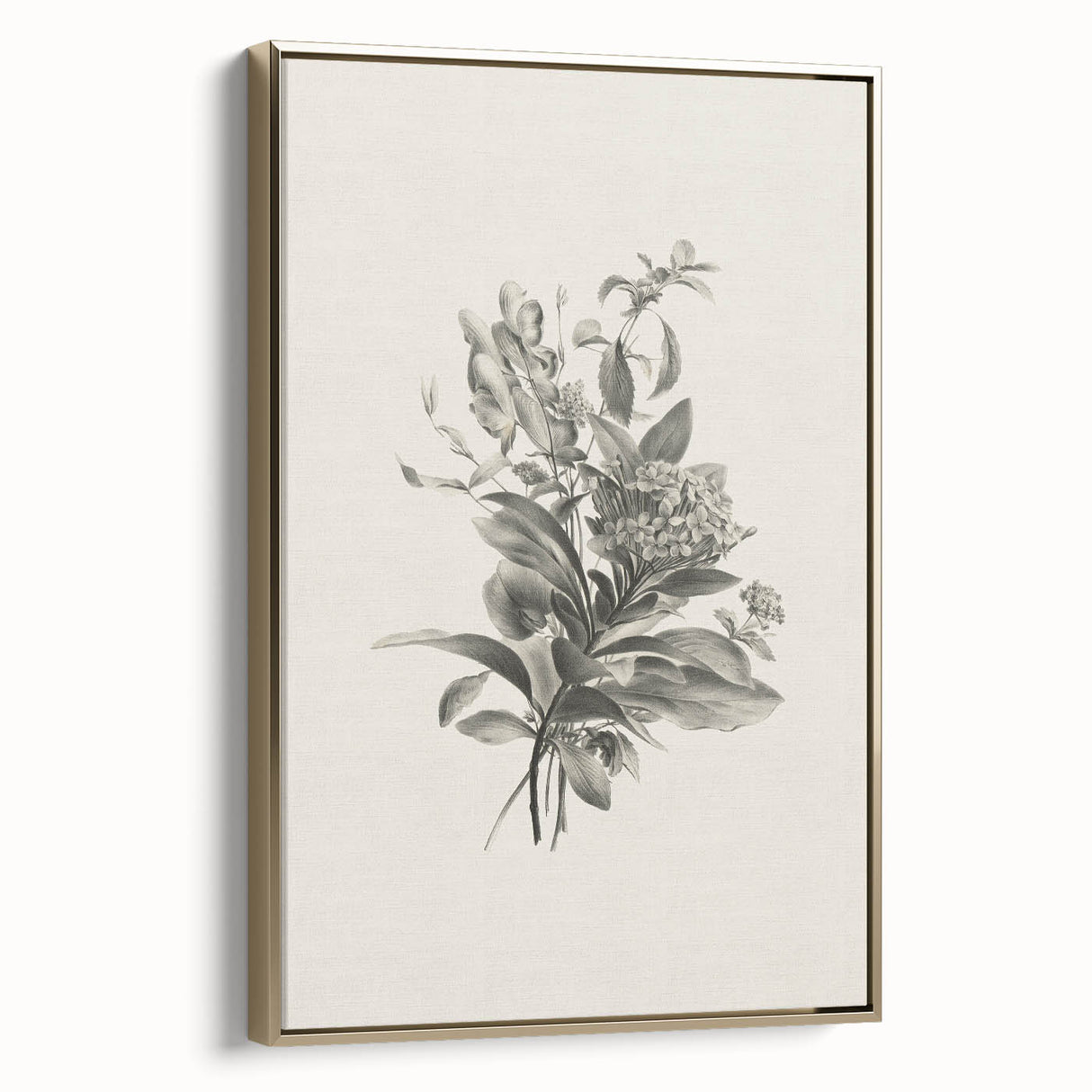 Vintage Botanical Flower Art Print – Black and White Floral Wall Art