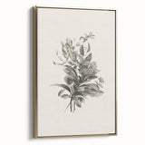 Vintage Botanical Flower Art Print – Black and White Floral Wall Art