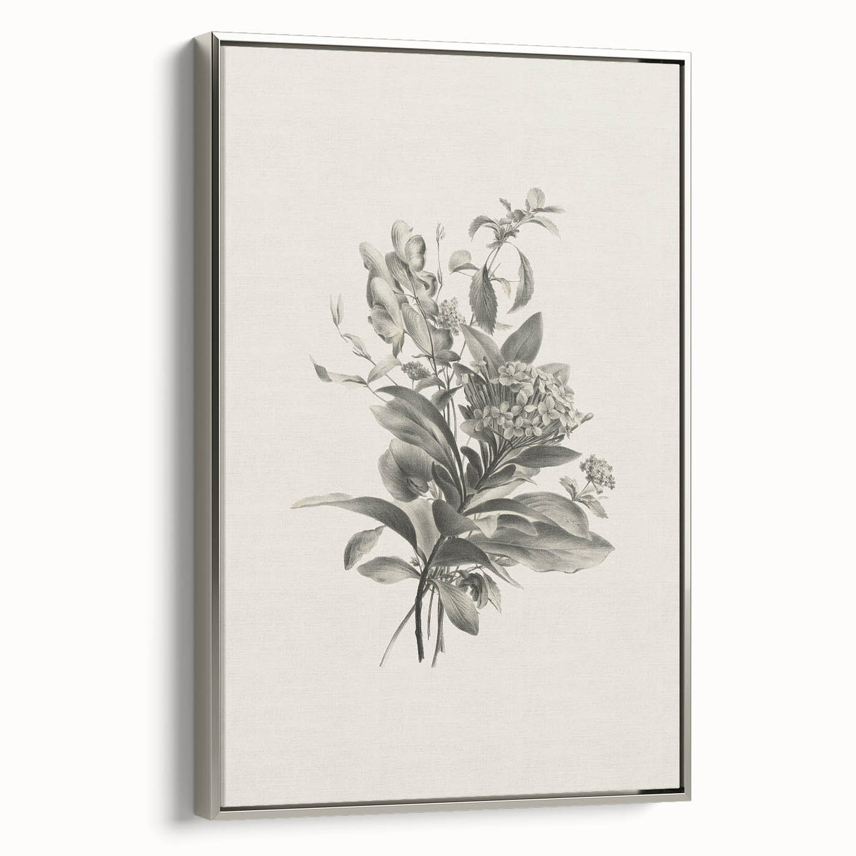 Vintage Botanical Flower Art Print – Black and White Floral Wall Art