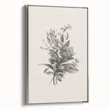 Vintage Botanical Flower Art Print – Black and White Floral Wall Art