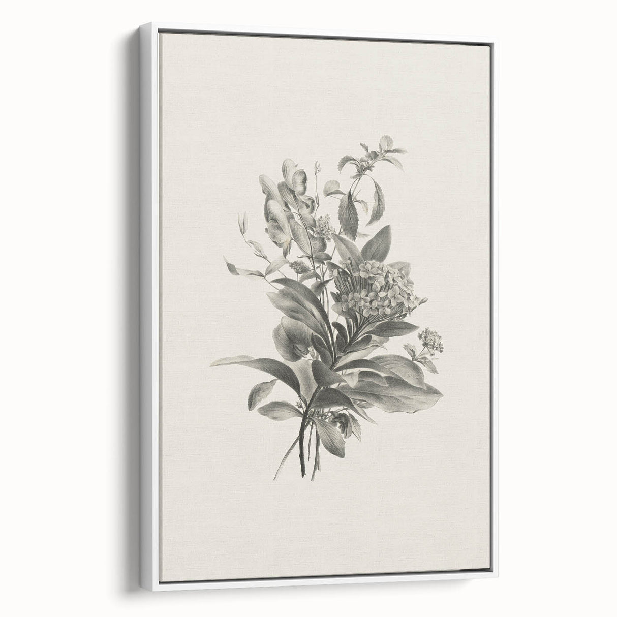 Vintage Botanical Flower Art Print – Black and White Floral Wall Art