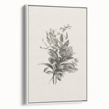 Vintage Botanical Flower Art Print – Black and White Floral Wall Art