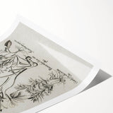 Vintage Botanical Peony and Flower Art Print – Black and White Botanical Wall Art