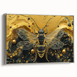 Framed wall art featuring a detailed insect and arachnid design, showcasing bees in an elegant silver frame. Ideal for nature enthusiasts and modern decor.