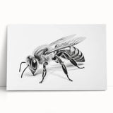 Stretched canvas wall art featuring a vibrant bee and arachnid design, showcasing intricate details and lively colors, ideal for nature lovers' home decor.