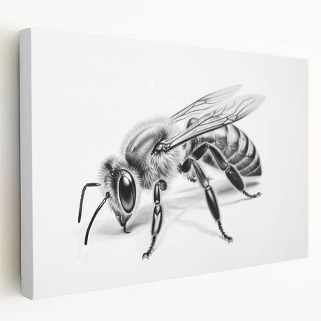 Stretched canvas wall art featuring a vibrant bee and arachnid design, showcasing intricate details and vivid colors, perfect for nature-inspired decor.