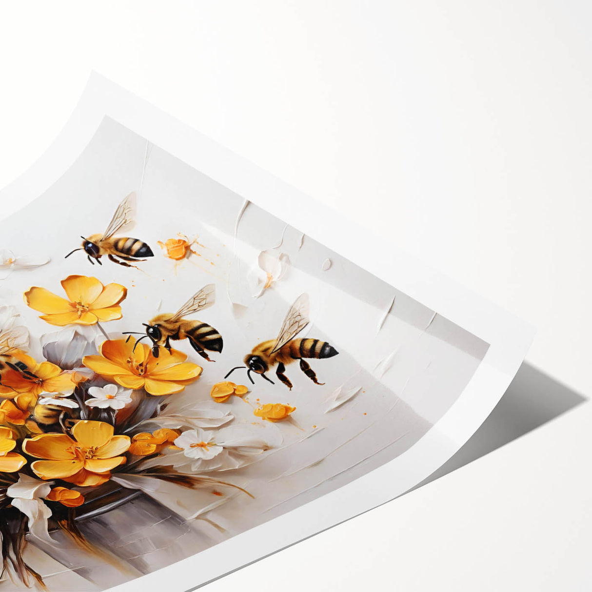 Bees-themed wall art print showcasing intricate insect and arachnid illustrations in vibrant colors, ideal for nature enthusiasts and home decor.
