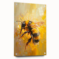 Acrylic glass wall art featuring a detailed insect and arachnid bees design, showcased from the side with visible pins, perfect for nature-inspired decor and educational settings.