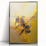 Framed wall art featuring a detailed insect and arachnid design, showcasing various bees on a silver acrylic background, ideal for nature enthusiasts and home decor.