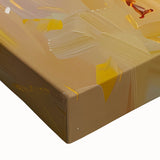 Close-up of a vibrant stretched canvas wall art piece depicting a detailed illustration of bees and arachnids, showcasing intricate designs and vivid colors, perfect for nature lovers and home decor enthusiasts.